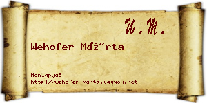 Wehofer Márta névjegykártya