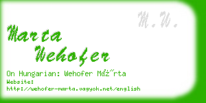 marta wehofer business card